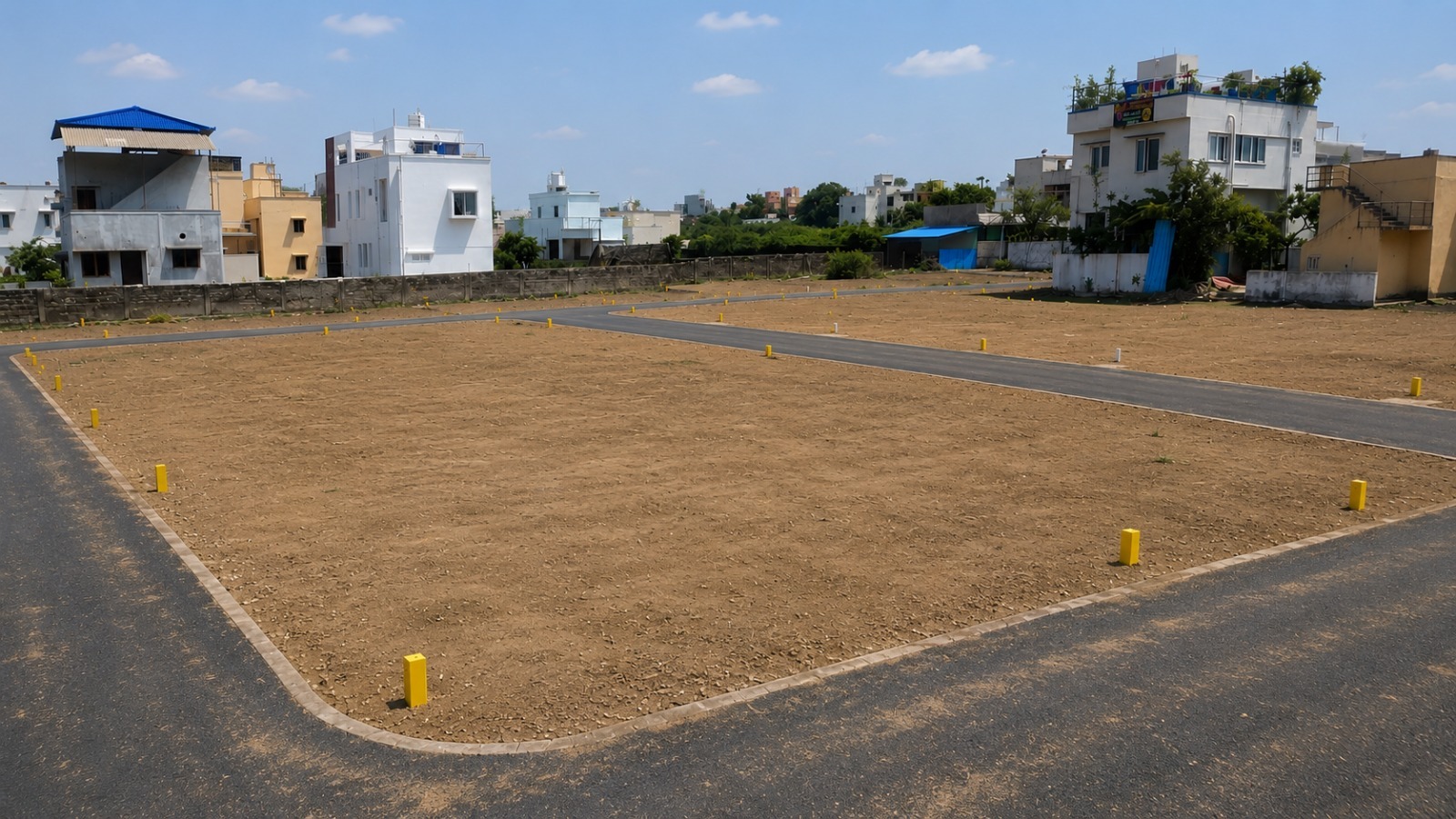 Demarcated Plots with Surrounding Neighborhood