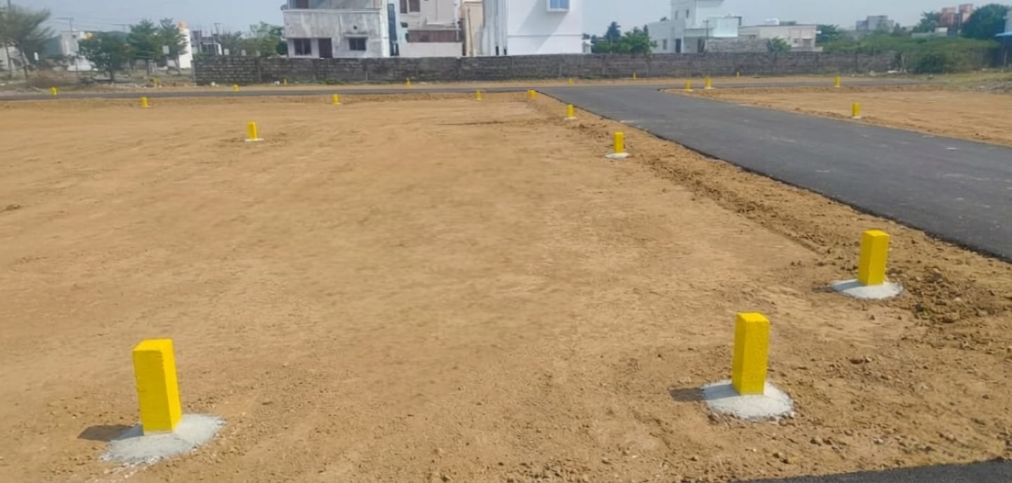 Plot Markings with Concrete Foundations